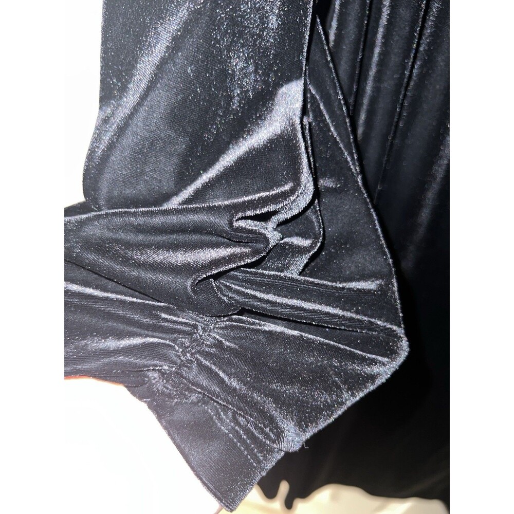 Susan Graver Dress Womens 2X Black Velvet Midi Shift Velour Dark Romantic Soft - Picture 3 of 8